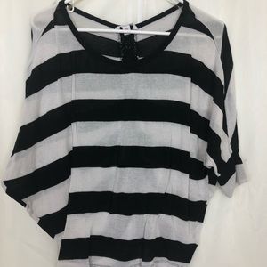 Black and white striped blouse